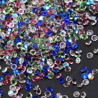 China Flatback Multi Size Transparent Colored Round Diamonds Decorative Rhinestone For Nails for sale