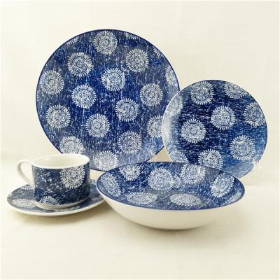 China 20pcs Sustainable Pad Printing Porcelain Ceramic Supper With Full Decal for sale