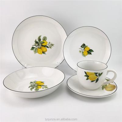 China Viable Wholesale Cheap Price Porcelain Dinner Set / Pad Printing Ceramic Dinnerware Set for sale