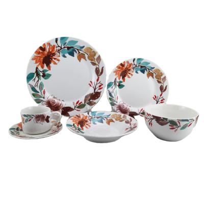 China High Quality Viable China Wholesale Price Ceramics 24pcs Dinnerware Set, Hotel Fine Dinner Set, New Design New Style Dining Sets For 4 for sale