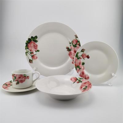 China Viable 20pcs dinner set with decal fine ceramic porcelain dinner set dinnerware for sale