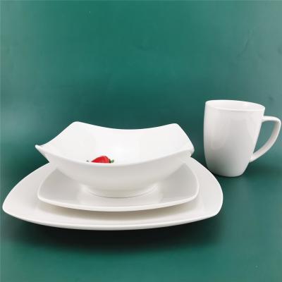 China Sustainable Grade 16 Pcs Square AB Dinner Set Porcelain for sale