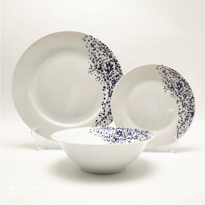 China Sustainable Round 18pcs Porcelain White Dinner Set for sale