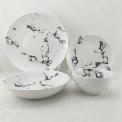 China Viable Wholesale New Porcelain 30pcs Ceramic Embossed Dinnerware Set for sale