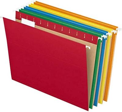 China Office School Home Pendaflex Hanging Folders, Letter Size, Assorted Colors, 1/5-Cut Adjustable Tags, 25 Per Box (81663) for sale