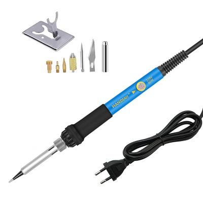 China Pencil Grip 9in1 60W Wood Burning Carving Pyrography Pen Kit Adjustable Temperature Soldering Iron Welding Wood Embossing Burning Repair Set for sale