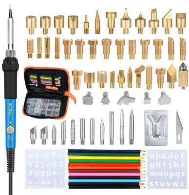 China Pencil Grip 71 in 1 wooden burning  Set 60W Temperature Adjustable Welding Soldering Tool Set Engraving carving tool kit welding iron for sale