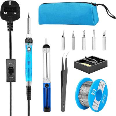 China Pencil Grip handskit 917 60W 240V  UK plug switch Soldering Iron  kit Adjustable Temperature welding  repair set with soldering tools  bag for sale