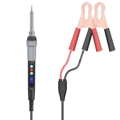 China Pencil Grip DC12-24V alligator clip digital adjustable temperature electric soldering iron, car outdoor use for sale