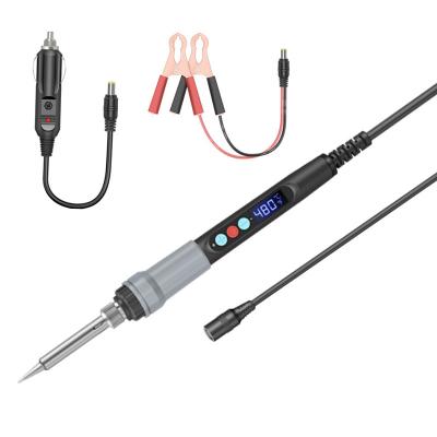 China Pencil Grip 12-24V car digital display alligator clip adjustable temperature electric soldering iron, car, truck outdoor use for sale