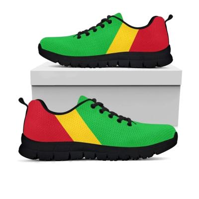 China Fashion\Comfortable\Durable\Breathable\Lighted Summer Sport Casual Shoes With Mali Flag Printed Sneakers Female Running Shoe Soft Padded Breathable Lace-up for sale