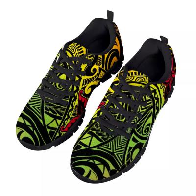 China Fashion\Comfortable\Durable\Breathable\Polynesian Tribal Tribal Sneakers Lighted Stripe Print For Female Running Shoes Breathable Mesh Running Shoes Tennis Sneakers Dropshipping for sale