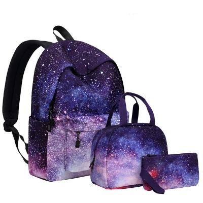 China Waterproof M&D Stars Print Student 3Pcs Backpack And Lunch Bag Sets Kids Children Bagpack School Bag for sale