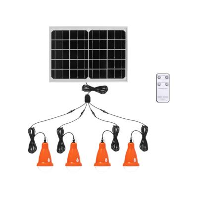 China Portable Solar LED Home Lights with 4 Bulbs and Cell Phone Charger for Home and Temporary Use for sale