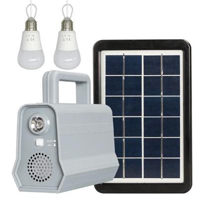 China Solar power kit home music mp3 player home portable phone charging mini solar battery home solar power system for sale