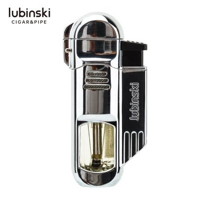 China Gas Lighter Refill New Product Lubinski Metal Engraved 4 Torch Reactors Flame Gas Lighter Cigar Lighter for sale