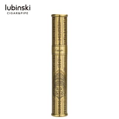 China Stand Up Cigars Guangzhou YuJia Sculpture High End Copper Cigar Tube For 1 Cigar for sale