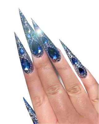 China Easy Use Hot Sale Customized Nails Art Luxury Style Crystal Super Snap Press On Nail INS Free Shipping for sale