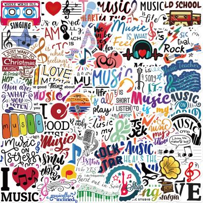 China 50PCS Decorative Creative Inspired Rock Music Theme Decal Sticker Vinyl For Laptop Guitar Car Decor for sale