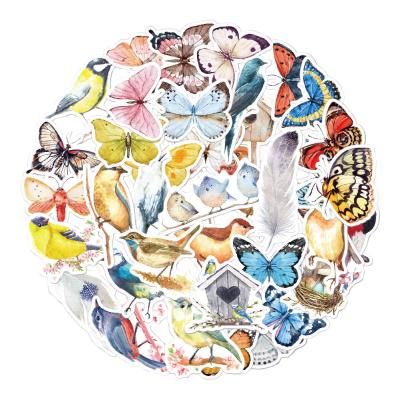 China Decorative Sticker 40PCS Do Not Repeat 3D Butterfly Stickers Graffiti Bird Sticker for Luggage Laptop Car Guitar Bike for sale