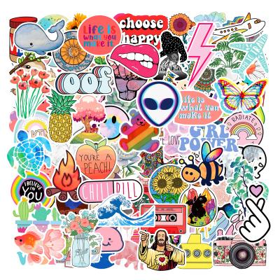 China New VSCO Decorative Sticker 101Pcs Girl Healing Graffiti Sticker Pack For Laptop Bottle Waterproof Kawaii Sticker Label for sale