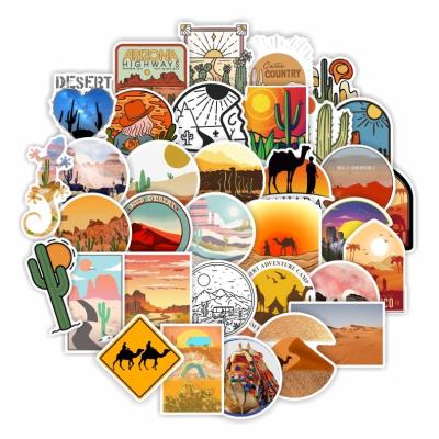 China 50PCS Sticker Desert Landscape Decorative Waterproof Decorative Stickers Vintage For Laptop Luggage Skateboard Bottle Bike for sale