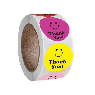 China Wholesale Custom Decorative Sticker Smile Face Thank You Small Business Sticker Crafts Handmade Decoration for sale