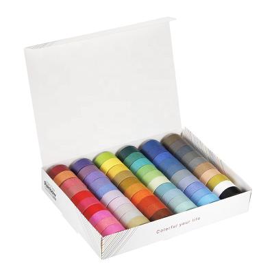 China Pure 60Colors Rainbow Color Washi Tape for Girl Student Gift Packing Carton Notebook Diy Decor Graffiti Tape Paper Box for sale