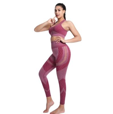 China Reversible 3Pcs Gym Set Women Sportswear Fitness Sport Suits Long Sleeve Workout Clothes High Waisted Leggings Seamless Yoga Suit For Women for sale