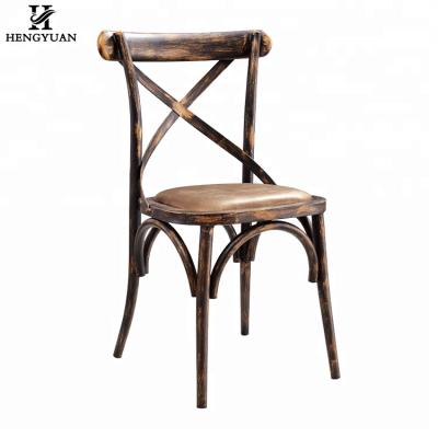 China Hotel Chair Wholesale Aluminum Vintage French Style Cross Back Chair for sale