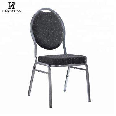 China Cheap hotel chair hotel banquet hall black stacking metal tube steel frame chair, frame stacking chair for sale