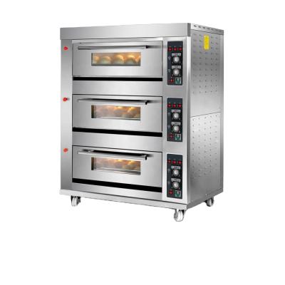 China Gas Commercial 3 Deck 6 Commercial Catering Trays Baking Oven Professional Bread and Cake Bakery Machine Commercial Kitchen Bread Baking Oven for sale