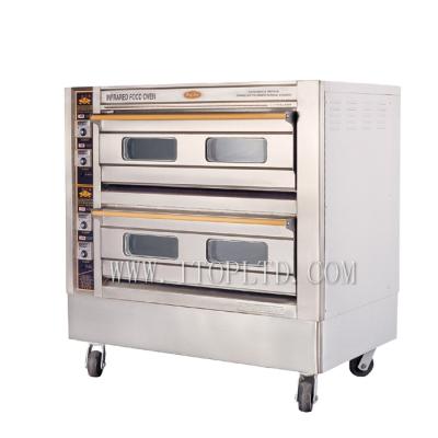 China Large two-layer hotel electric oven with 4 baking trays. for sale