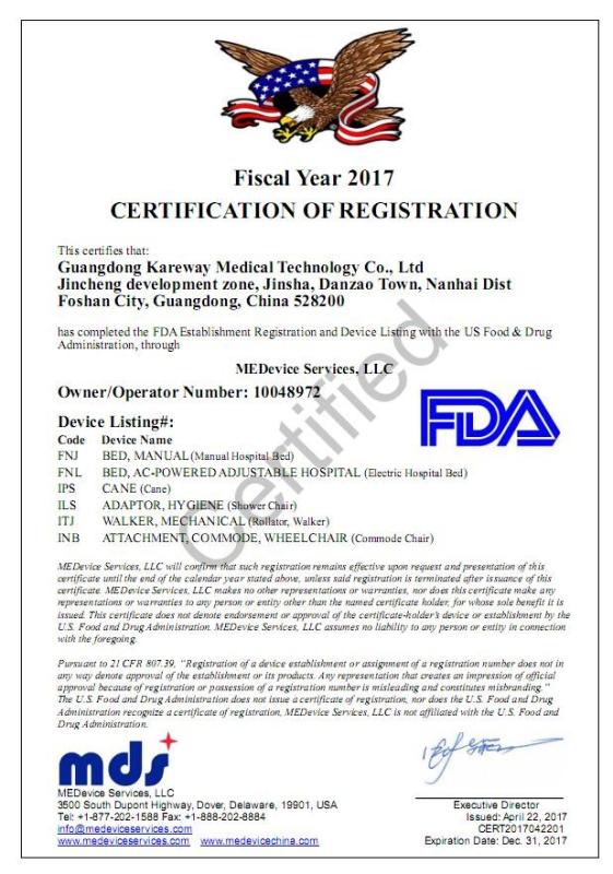 FDA - Guangdong Kareway Medical Technology Co., Ltd.