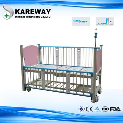 China Safety Pink Manual Baby In Hospital Bed Two Cranks With Safe Guard Rails for sale