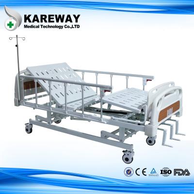 China Three Cranks Mechanical Hospital Bed With ABS Dining Table For Nursing Home for sale