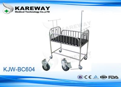 China Strong Durable Pediatric Hospital Beds Anti Rust Stainless Steel Pediatric With Net Frame And Mattress for sale