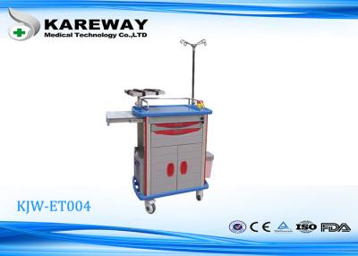 China Durable Emergency Medicine Trolley Cart , Stainless Steel Medical Cart With Drawer for sale