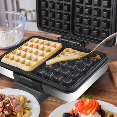 China Adjustable Thermostat 2 Slice Large Adjustable Stainless Steel Thermostat Industrial Egg Waffle Maker for sale