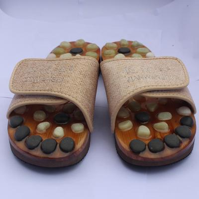 China Massage Acupuncture Foot Massage Slippers Natural Wood Massager for sale