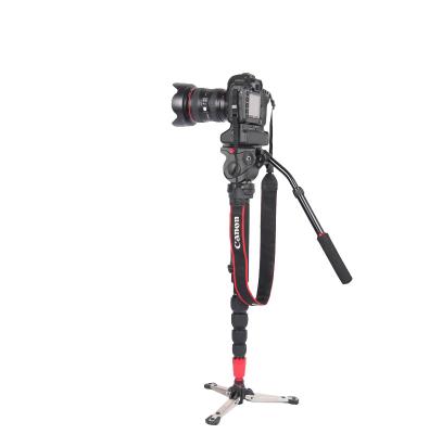 China 63cm Height Adjustable Photographic Tripods Fluid Video Monopod With Head for sale