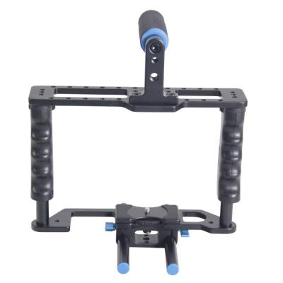 中国 Black Aluminum Handheld DSLR Camera Cage for Cmaeras and Camcorders 販売のため