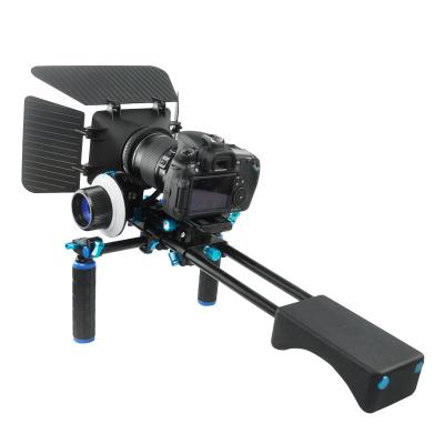 China Small Black Camera Shoulder Rig Video Double-Handle system Compatible With 15mm Rod for sale