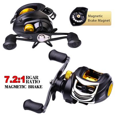 China Metal Wire Cup Baitcasting Reel 7.2:1 Gear Ratio Metal Reel Bait Cast Fishing Reel With Magnetic Brake Drag Fishing Wheel for sale