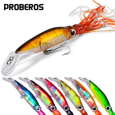 China ABS Hard Plastic Squid Hook Jigging Lure With Skirts 14cm Trolling Groundbait 40g Hard Lure Fishing Tackle for sale