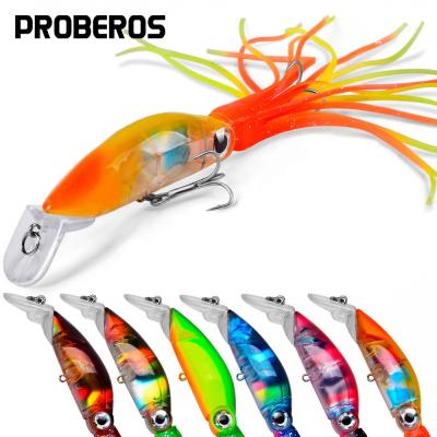 China ABS Hard Plastic Squid Fishing Lures Jigging Bass Bait With Skirts 9.5cm Groundbait 18.5g Trolling Hard Lure Fishing Tackle for sale