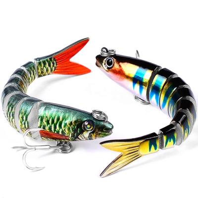 China ABS Hard Plastic 8 Segments Fishing Lure 9cm 7g Multi Jointed Hard Fishing Tackle Swimbait Bass Bait Sinking Wobblers Crankbait for sale