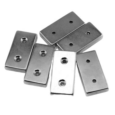 China Industrial Magnet Block Milled Neodymium Rectangular Square With Hole Furniture Magnet Steel Door Magnets For Cabinet Doors Adjust for sale