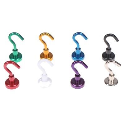 China Industrial Powerful Heavy Duty Neo Rare Earth Magnets Colorful Magnetic D75mm Hooks for sale