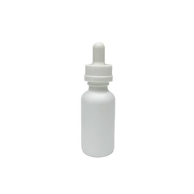 China Personal Care 2oz 60ml Matte White Essential Oil Glass Bottle With Child Proof Plastic Dropper for sale